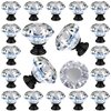 GoodtoU Crystal Drawer Cabinet Knobs Diamond Shaped Crystal Glass Knobs Pulls 30mm for dresser Kitchen Wardrobe Cupboard (25 Pack, Black)