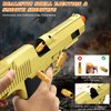 Trokiomi Soft Bullet Gold Toy Gun - Blaster with Shell Ejecting - Toy Pistol Gift Box for Christmas Birthday Present for Boys Girls Adults Age 8+