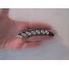 Slim black sparkly banana hair claw clip with crystals rhinestones (Crystal color: Gray and dark blue)
