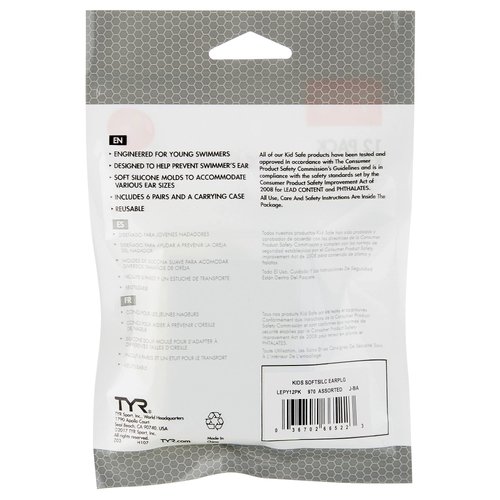 TYR Kids’ Soft Silicone Ear Plugs - 12 Pack