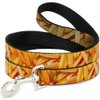 Dog Leash Vivid French Fries Stacked 4 Feet Long 1.0 Inch Wide