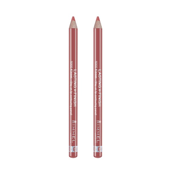 Rimmel, Lasting Finish 1000 Kisses Lip Liner, Blushing Nude 2 Count (Pack of 1)