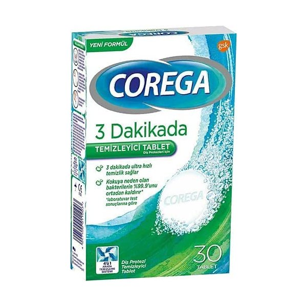 Corega Denture Cleanser 3 Minutes Rapid Action (30 tablet)