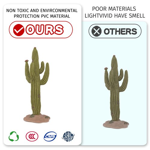 Desert Wild Animal Model Figures Playsets 8 PCS Cactus Armadillo Camel Fennec Fox Snake Meerkat Lynx Wolf Figurines Decoration Set Toys for Boys Girls Kids