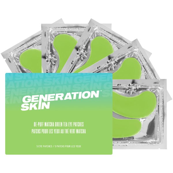 Generation Skin Eye Mask, Eye Masks for Dark Circles and Puffiness, Under Eye Mask with Hyaluronic Acid and Matcha Green Tea, Vegan and Cruelty-Free Under Eye Patches, Green Tea Eye Masks, 5-Pack