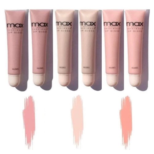 Cherimoya MAX Makeup Lip Polish Light Color 6PCS SET (CLEAR NUDE)