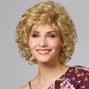 Dai Cloud Short Blonde Curly Wig for White Women Natural Looking Synthetic Halloween Cosplay Costume Wig