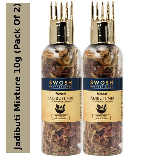 SWOSH Ayurvedic Herbal Hair Oil Mix 2 Combo Bottle with Healthy Hair Packed with Goodness of Ayurvedic Natural Dried Herbs For Oil Infusion Made In India Pack of 2(1 pack = 0.35 Oz/10 gm)