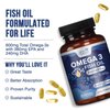 Triple Strength Omega 3 Fish Oil 2000 mg Rapid Release Softgels, Omega-3 Supplements, Natural Brain Heart Joint Health & Immune Support - Fatty Acids with EPA & DHA - Fish Oil Supplement - 60 Count