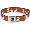 Dog Collar Seatbelt Buckle Fox Face Tail Orange Natural 16 to 23 Inches 1.5 Inch Wide