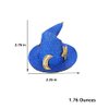 ZHOUMEIWENSP 2Pcs Mini Top Hat Hair Clips Shining Star Moon Halloween Witch Hat Flet Hairpins Hair Barrettes Hair Accessories for Party Performance Props (Blue&Black)