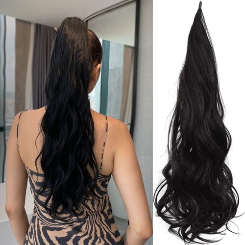 Ponytail Extension 30 Inch Flexible Wrap OTO BELLA Around Ponytail Hair Extensions 120g Long Curl...