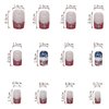 4th of July Press on Nails Short Square, French Tip Fake Nails Red Blue Nail Tips with Stars Nail Glitter Glue on Nails Independence Day False Nails Full Cover Nude Pink Stick on Nails for Holiday