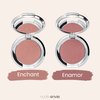 nude envie Powder Blush Warm Pink Certified Vegan Cruelty-Free Powder Blush with Warm Shimmer - Shape, Contour & Highlight Face (Enchant)