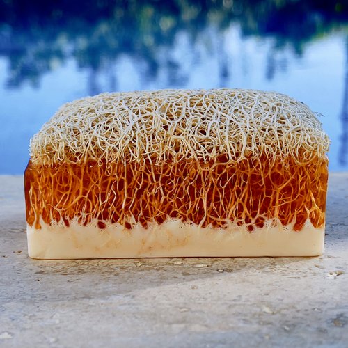 Cielche Natural Handmade Donkey Milk & Honey Soap Bar With Pumpkin Fiber 120gr | Anti Ageing | Anti Wrinkle | Effective For Acne And Eczema