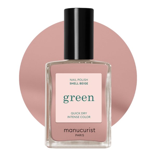 MANUCURIST • Green Nail Polish Shell Beige • Natural Classic Nail Polish 9-Free • Vegan and Plant-Based Nail Polish (82%) • Manicure & Nail Care • 0.5 fl oz (SHELL BEIGE)