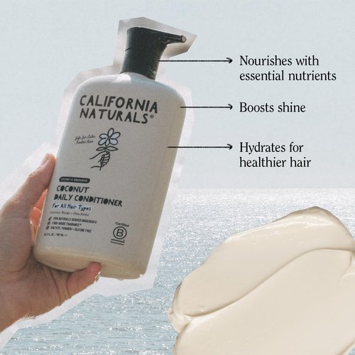 California Naturals Conditioner w/Coconut Milk, Vitamin E for Dry Hair & Scalp Care in Women & Men, Natural, Vegan, Paraben & Sulfate Free, Color Safe Conditioner, All Hair Types, 16.5 fl oz
