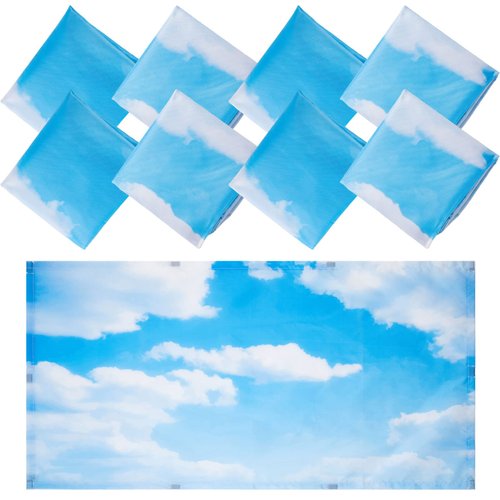 Patelai 8 Pack Fluorescent Light Covers for Classroom Ceiling Light 4 x 2 Feet Magnetic Light Covers Filter for Office School Drop Ceiling Supplies(Sky Style)