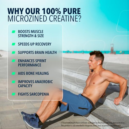 NF Sports Creatine Energy Protein Powder,Unflavored Protein Powder for Muscle Recovery & Strength, Sports Drink Powder, Dietary Supplement, No Artificial Flavors (300g, 60 Servings)