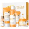 Vitamin C Skincare Set, Moisturizing Face Skin Care Kit with Facial Cleanser, Face Serum, Face Cream, Eye Cream, Toner For Hydrating Skin, Anti-Aging Skin