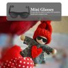 SEWACC 60pcs Doll Sunglasses Mini Sunglasses for Crafts Miniature Black Sunglasses Doll Dress up Eyeglasses Mini Doll Costume Accessories for Dollhouse Decoration