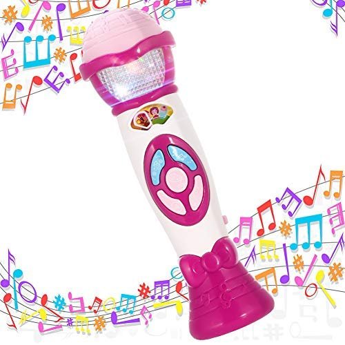 Lumiparty Kids Microphone Karaoke Microphone Machine, Music Microphone, Voice Changing and Recording Microphone with Colorful Lights, Best Toys for Kids .(Pink)