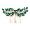 Sppry Rhinestone Hair Comb - Sparkly Hair Accessory for Bridal Women in Wedding Party(Green-Gold)