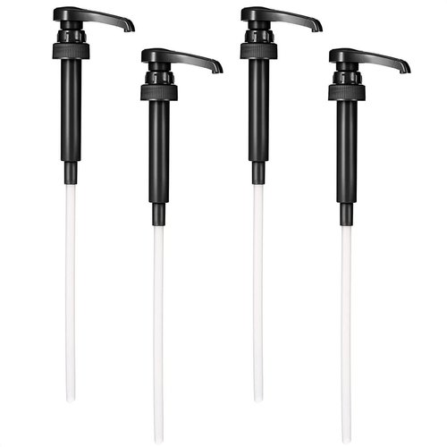 Coffee Syrup Dispenser Black Pump - 4Pcs Hand Soap Pump Replacement Pump Milk Bottle Pump Cherry Syrup Dispenser Pump Juice Bottle Kitchen Sink Soap Dispenser Pump - Coffee Pumps for Syrup Pump Bottle