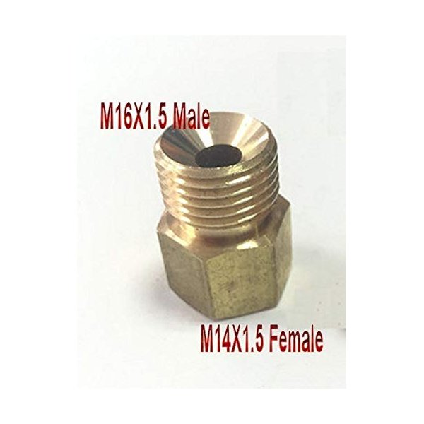 Fitting Reducer Metric M16 M16X1.5 Male Inverted Flare to M14 M14X1.5 Female Adapter