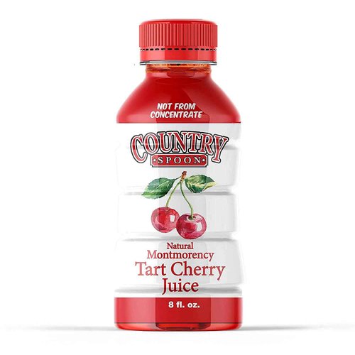 Country Spoon 100% Tart Cherry Juice (70+ Tart Cherries Per 8 oz) 12 Pack | Not from Concentrate, Single Ingredient Drink, Melatonin Rich, Healthy Fruit Drink (Cherry)