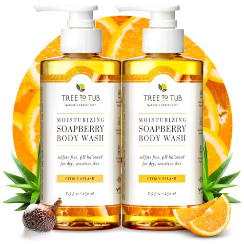 Tree to Tub Citrus Body Wash for Dry Skin & Sensitive Skin - pH Balanced Moisturizing Body Wash, Hydrating Sulfate Free Body Soap for Women & Men