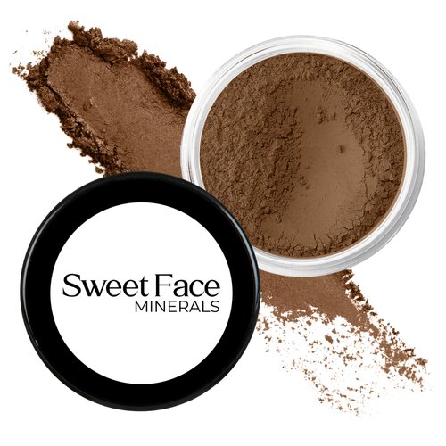 Ebony Shade Foundation (20g Full Size Sifter Jar) Matte Mineral Makeup Loose Powder Bare Face Full Coverage Long Lasting All Natural Noncomedogenic for All Skin Types Airbrushed Finish SPF 30
