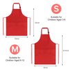 SUNLAND Kids Apron And Hat Set Children Chef Apron For Cooking Baking Painting (Red, S)