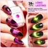 Makartt Gel Nail Polish Magnetic Cat Eye Yellow Purple Sliver Rose Red Green 9D Black Hole Gel Polish with Magic Effect 8ml 6 Colors with Magnet Stick Soak Off Manicure DIY Nail Art Designs