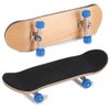 1Pc Maple Wooden Alloy Fingerboard Finger Skateboards Mini Fingerboard with Soft Pad Bearing Wheels and Box Reduce Pressure Kids Gifts(Dark Blue)