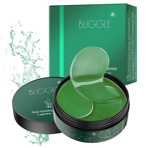 BLIGGLE Under Eye patches (64 pcs)-Green Tea Eye Mask with Hyaluronic Acid, Cooling Eye Care for Puffy Eyes & Dark Circles Treatments,Reduce Under Eye Bags and Smooth Wrinkles