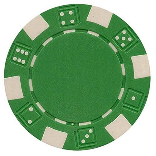 DA VINCI 50 Clay Composite Dice Striped 11.5 gram Poker Chips, Green