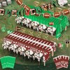 Football Party Supplies Set, 10Pcs Football-Themed Party Decorations Disposable Football Party Hanging Swirl Banners Tablecloth Perfect for Sports Theme Birthday Parties Game Day Tailgate Celebrations