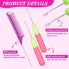 8 Pieces Latch Hook Crochet Needle Comb Hair Clip Set Include 2 Pieces Plastic Crochet Needle 4 Pieces Alligator Hair Clip 2 Pieces Rat Tail Comb for Hair Tool Kits Braid Hair and Hair Extension
