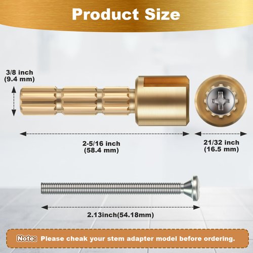 Dreyoo 2 Pack Stem Adapter, Replacement for 970-0770 Plumbing Equipment Compatible with Pfister Securepfit Trims, Shower Handle Stem Extension Tub and Faucet Accessories Valve Extender Trim Repair