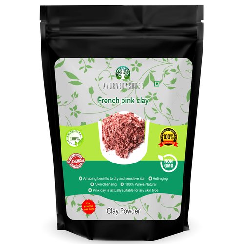 AYURVEDASHREE French Pink Clay Powder 50 Gm | Montmorrillonite Pink Clay (French Rose Clay) | Mild, Hydrating Clay Suitable for Sensitive, Matured & Acne-Prone Skin | Face mask | 100% Natural Powder