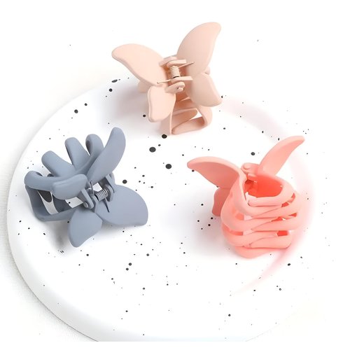 PACTIV 3 Pcs Butterfly Hair Clips Claw Clips for Thick Hair for Hair Small Hair Clips for Women Butterfly Claw Clips Cute Hair Clips, 1 count (Pack of 3) multi
