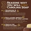 Carolina Castile Soap Vegan Unscented Castile Bar Soap – 6 Bars of Natural Soap for Men, Women, and Kids – Gentle, Hydrating Castile Soap Bars with Organic Cocoa Butter and Olive Oil, 5 Oz. Each