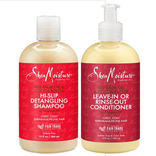 Shea Moisture Curly Hair Shampoo and Conditioner Set for Women with Red Palm Oil & Cocoa Butter - Sulfate-free Hair Care, 13 Oz (2 Piece)