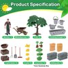 54 Pcs Play Farm Feed Food Accessories Toy Set Mini Educational Playset Feed Set, Includes Plastic Hay Bale Straw Heap Vegetable Planting Scene Tools Educational Gift Cake Toppers for Kids Toddlers