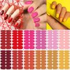 winthrop 12 Sheets Red Pink Yellow Series Solid Color Nail Wraps Full Stickers Nail Polish Strips, Valentine's Day DIY Self-Adhesive Women Nail Art Party Decor with 2 Pcs Nail Files (168 Pieces)