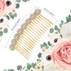 Geosar 4 Pieces Alloy Rhinestone Side Hair Combs Crystal Flower Hair Clips Wedding Hair Comb Bridal Jewelry Hair Clips Combs French Hair Accessories for Women(Silver,Gold)