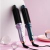 Zjyufy Small Curling Straightening Iron Brush for Short Long Hair Portable Heated Hair Curler Straightener Barrel Wand for Travel Home Styling Bangs Short Long Hair