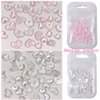 200 Pcs Glitter Clear Pink Heart Nail Art Charms Mixed Size 3D Love Hearts Nail Rhinestones Resin Crystal Nail Jewelry Acrylic Nail Supplies Women Valentine's Day Manicure Decoration Accessories