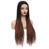 ROSEBONY Braided Wigs Long Box Braids Wig for Women Ombre Brown #30 28 Inch Micro Box Braids Fake Scalp Wig Synthetic Wigs (1B/30)